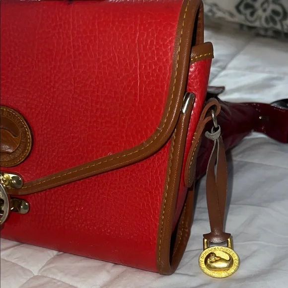 Dooney & Bourke Red and Tan Crossbody Bag - Picture 5 of 14
